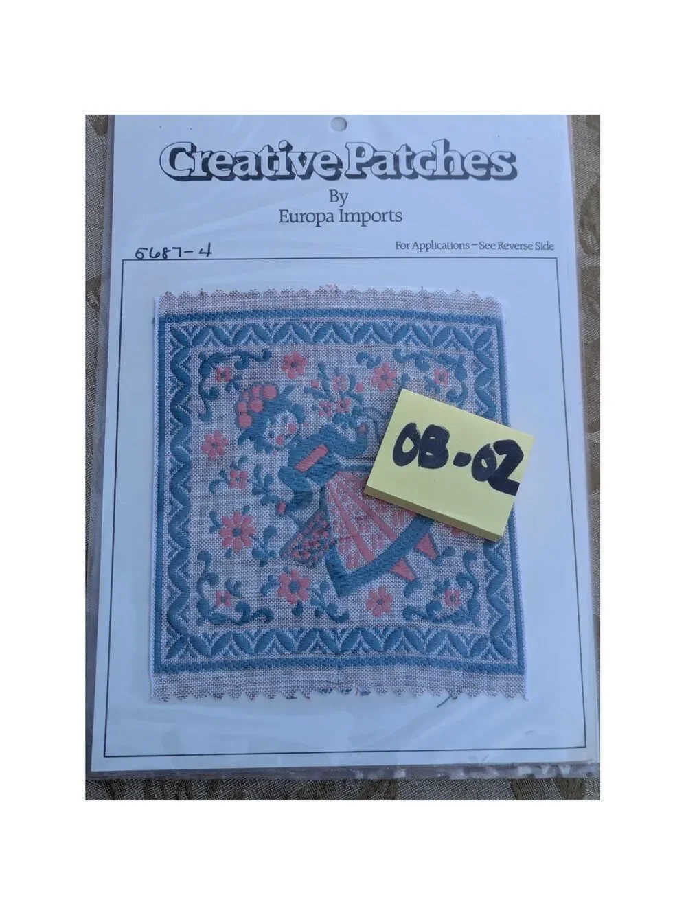 Creative Patches Set Of 2  by Europa Imports Vintage Woven Applique.  New
